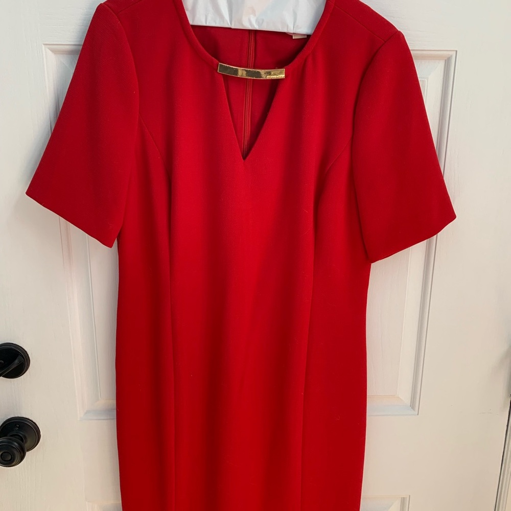 Red knit dress